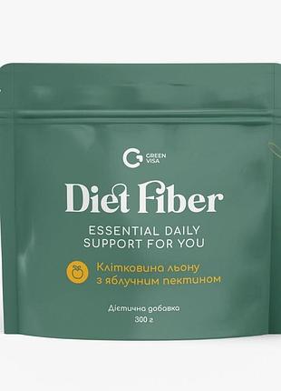 Клетчатка семян льна с яблочным пектином diet fiber, 300 г