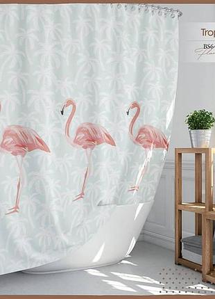 Штора для ванной тропик flamingo 180*200 см