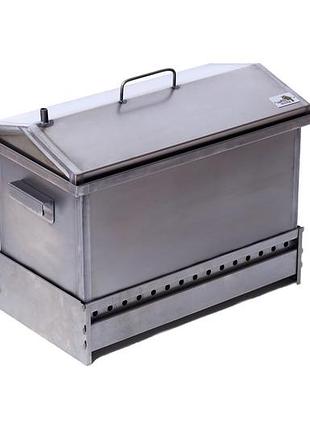 Качественная коптильня из стали smokehouse l original с подставкой