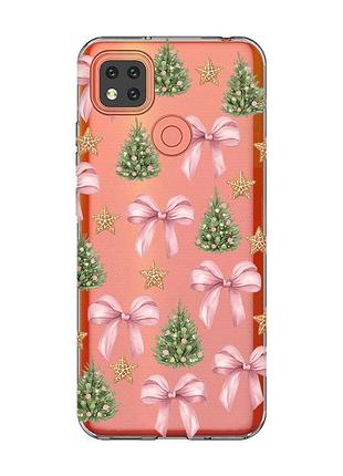 Прозрачный чехол на xiaomi redmi 9c/10a рождественский фон (принт 427)