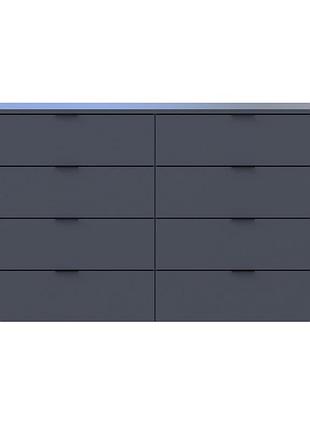 Комод doros рон 8 графіт 8 ящиків 130х38х81 drs-011775 (41516173)