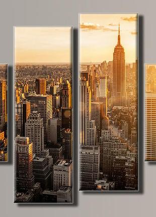 Модульная картина на холсте из 4-х частей "new york city"