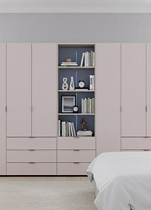 Шкаф для одежды doros гелар кашемир 3+3дсп с пеналом 292.4х49.5х203.4 (drs-011926)