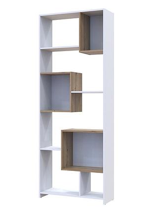 Этажерка высокая doros b1s белый/дуб эвок 81х30х210 (drs-011565)
