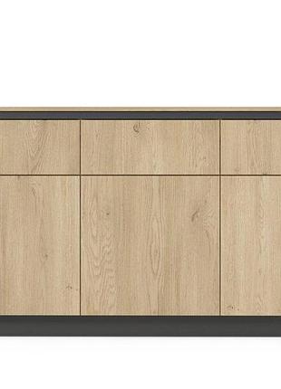Комод perfect home торро / torro 3d3s/163 3-дверный с 3 ящиками дуб кремона/черный (pfh-091415)