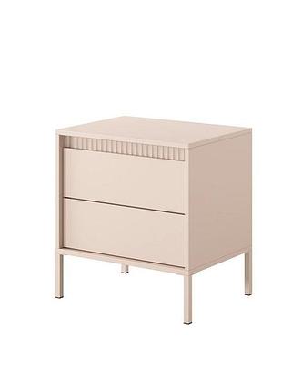 Тумба прикроватная perfect home сенсо / senso 2s/53 с 2 ящиками беж (pfh-092035)