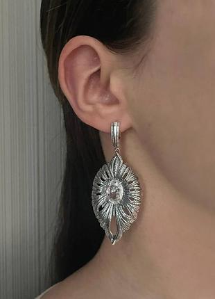 Серьги из серебра с кубическим цирконом хартов 20227