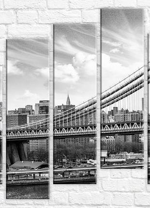 Модульная картина на холсте из 5-ти частей "золотые ворота"