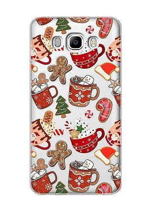 Прозрачный чехол на samsung galaxy j7(2016) j710 рождество (принт 428)