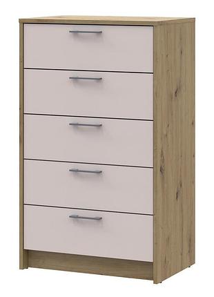 Комод doros ронді дуб артизан/кашемір 5 ящиків 60х40х100 drs-011784 (41516189)