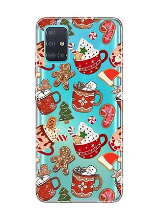 Прозорий чохол на samsung galaxy a51 різдво (принт 428)