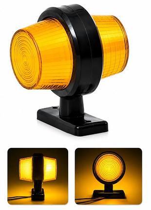 Габаритний led ліхтар (ріжок) занесення причепа неоновий 12-24v жовтий-жовтий 103*87*73 мм (1-шт)