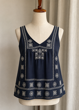 Блузка женская с вышивкой, indigo, 42eur.