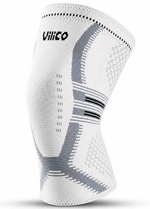 Наколенник vilico 207, эластичный бандаж на колено для бега, фитнеса и поддержки коленного сустава, белый, размер xl, 1 шт.