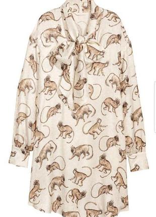 Стильное платье h&amp;m с обезьянками.