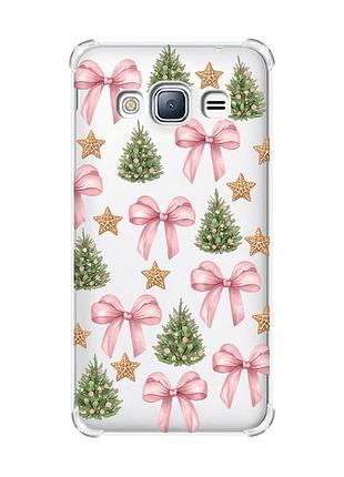 Чохол з потовщеними кутами на samsung galaxy j3(2016) j310 різдвяний фон (принт 427)
