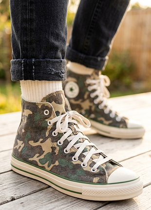 Кеды converse / камуфляжные высокие, 27,5 см