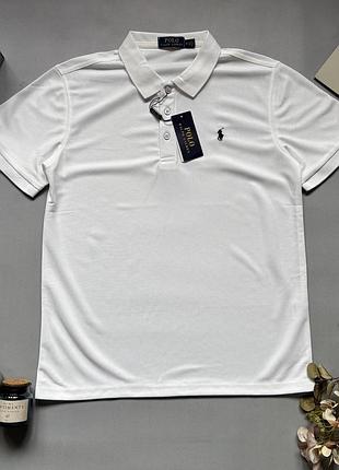 Футболка polo ralph lauren чоловіча біла футболка поло з коміром чоловіча літня повсякденна s-xxl m