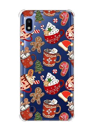 Чехол с утолщёнными углами на samsung galaxy a10 (2019)/a105 рождество (принт 428)
