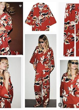 Новый яркий льняной костюм zara