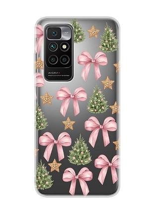Прозорий чохол на xiaomi redmi 10/10 (2022) різдвяний фон (принт 427)