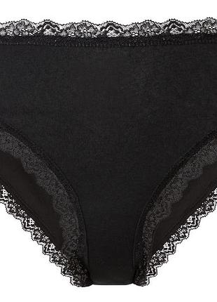 Трусики-сліп бавовняні з мереживом для жінки esmara lycra® 497165 l чорний