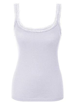 Майка бельевая в рубчик для женщины esmara lycra® 443093 l белый