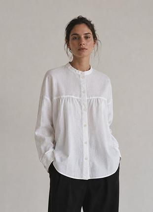 Cos рубашка из льна и коттона оверсайз