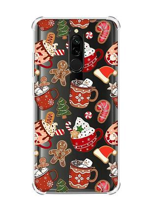 Чохол з потовщеними кутами на xiaomi redmi 8 різдво (принт 428)