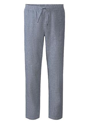 Штани regular fit із суміші льону та бавовни для чоловіка livergy lidl 408454 48(m) сірий