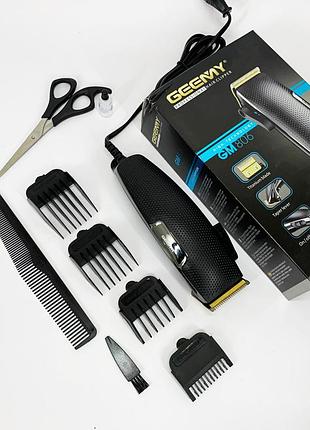 Машинка для стрижки волосся gemei gm-806 з насадками, машинка для стрижки головы окантовочная