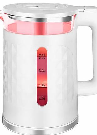 Електрочайник sokany sk-1028 з підтримкою температури 70°c, 2,3 л ( білий)