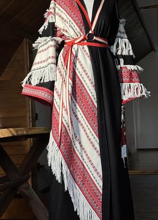 Льняне кімоно максі one size s - l simmishop.handmade  довжина - 135 см