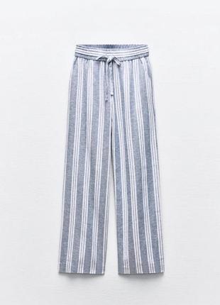 Штаны женские zara оригинал льон + вискоза