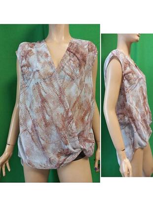 Подовжена шифонова блуза з заходом і вузлом guess
