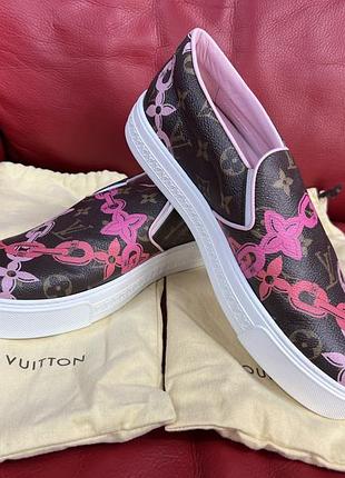 Женские балетки-слипоны louis vuitton monogram bay flower