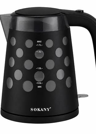 Електричний чайник sokany fk-1621, 1.7 л, 360°, led-підсвітка, автоматичне вимкнення