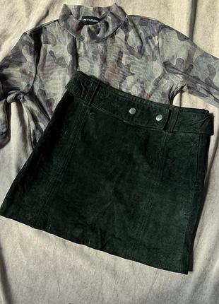 Замшева спідничка zara💚