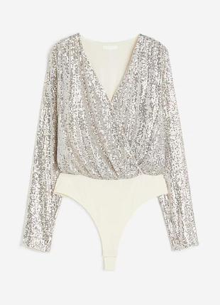 Боди в пайетки h&amp;m
