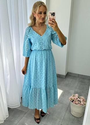 Платье длинное из прошвы