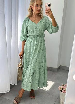 Платье длинное из прошвы