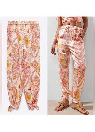 Брюки zara принт