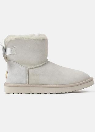 Сірі жіночі уги ugg mini bailey bow grey х угг міні 37