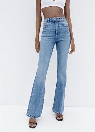 Джинси zara high rise flare leg full length stretch з високою талією z1975 кльош