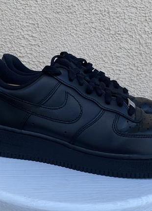 Nike air force 1 чоловічі шкіряні кросівки чорні оригінал осінь 44 розмір