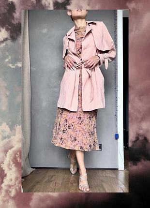 Бавовна тренд пальто коротке плащ рукав класика рожева куртка довга oldmoney topshop