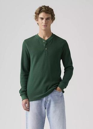 Мужской лонгслив-хенли levi's из вафельной ткани