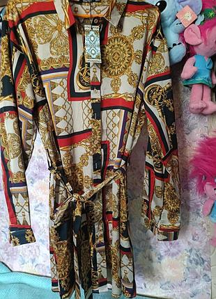 Boohoo рубашка туника шикарная тренд