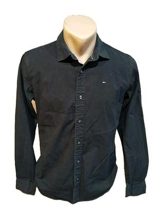 Мужская черная рубашка tommy jeans slim fit размер m оригинал брендовая