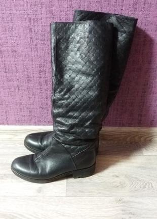 Кожаные зимние сапоги